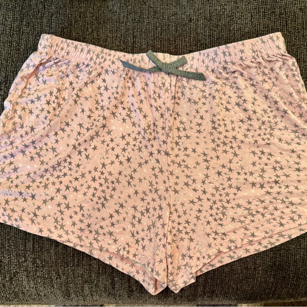 Honeydew USA Pink and Gray Pajama Shorts Relaxed Fit